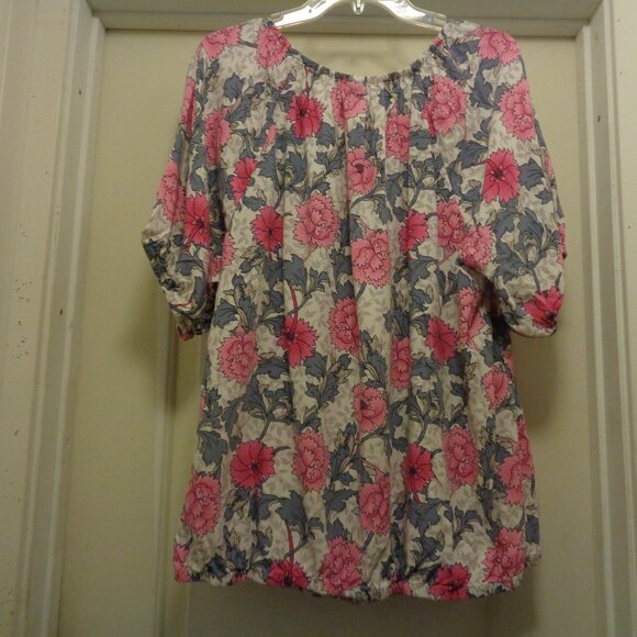 PRETTY GIRL SWEET GIRL TORRID BIG PINK FLOWERS RAYON BLOUSE TORRID 2 - Picture 7 of 7